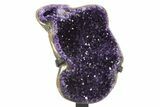 Amethyst Geode With Metal Stand - Uruguay #306904-1